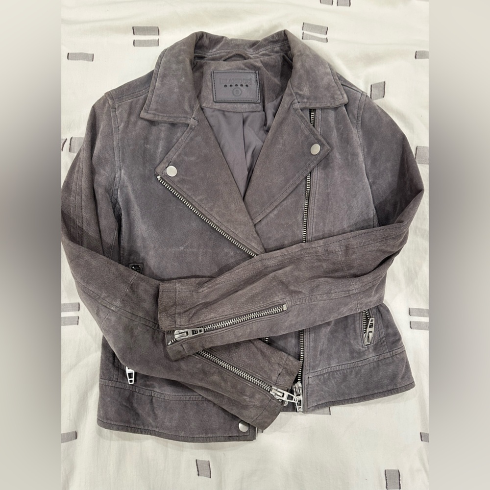 Grey suede jacket - Picture 2 of 4